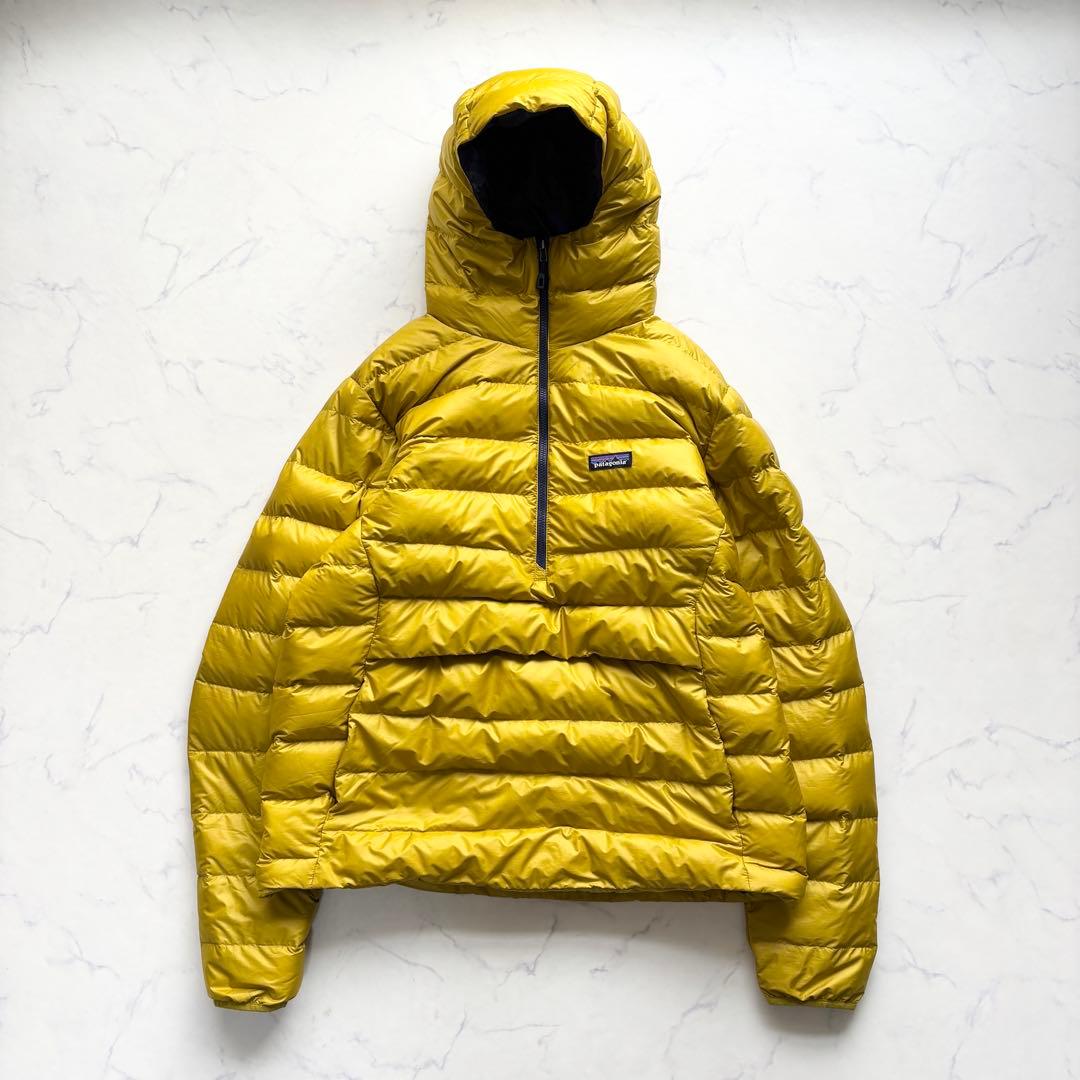 パタゴニア ダウンセーターフーディプルオーバー GOOUT表紙 イエロー L パタゴニア ダウンセーターフーディプルオーバー GOOUT表紙 イエロー L