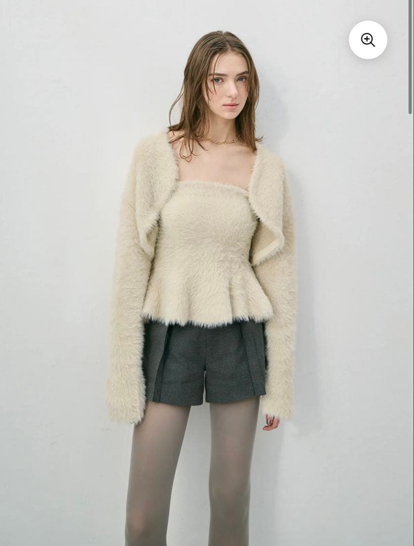 eimy istoire フェザーぺプラムニットカーディガンセット - メルカリ