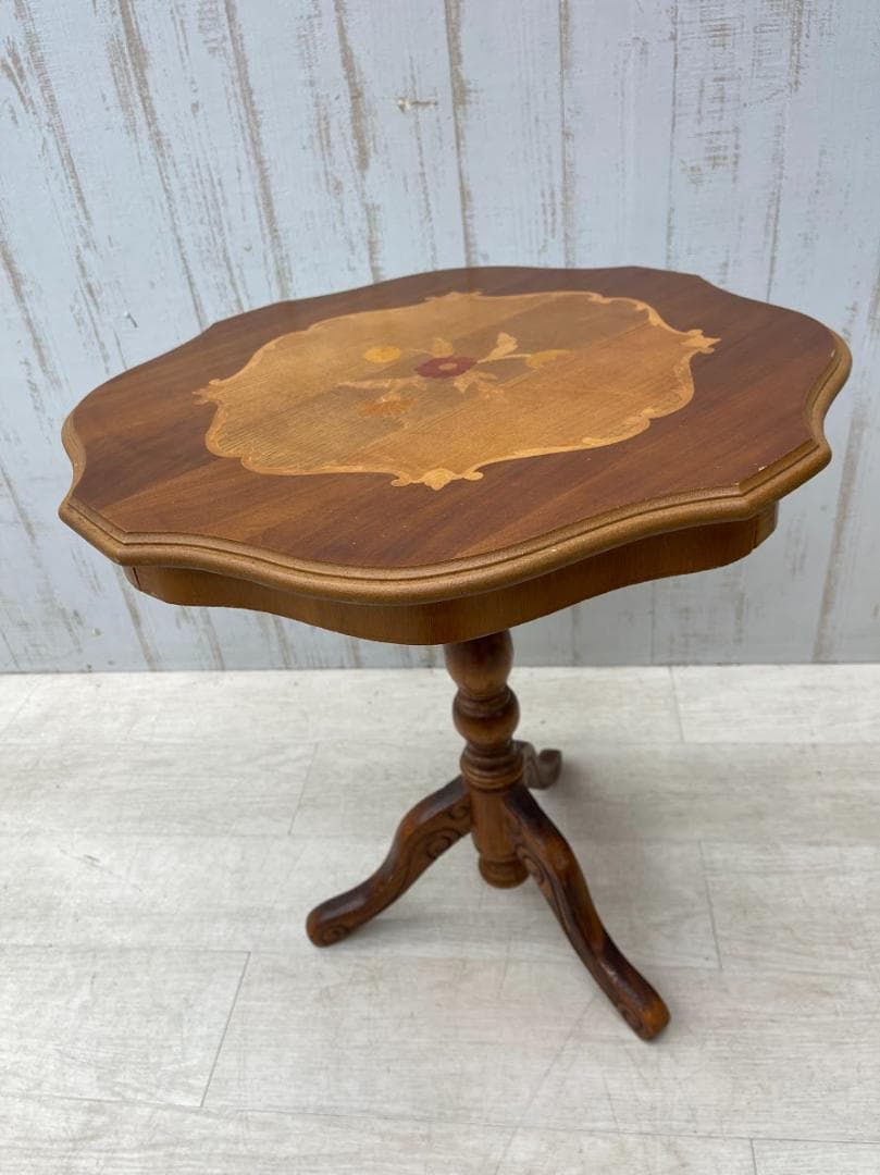 象嵌 サイドテーブル コーヒーテーブル 花台 飾り台 ローテーブル インテリア イタリア製 象嵌コーヒーテーブル（サイドテーブル） ブラウン｜Y-KAGU