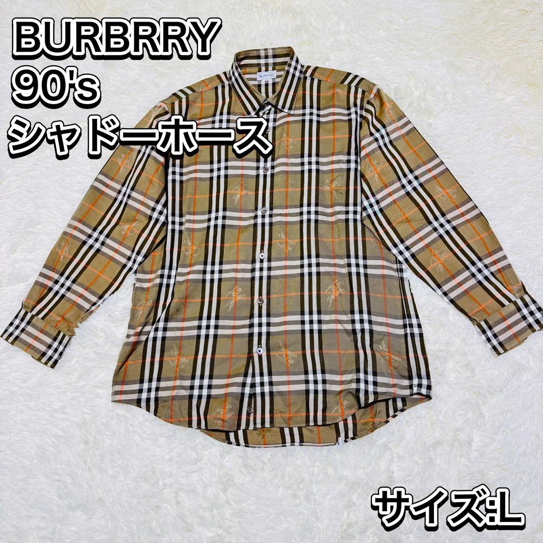 極美品✨バーバリー シャツ ノバチェック シャドーホース 長袖 90's ✨美品✨希少 Burberry バーバリー ノバチェックシャツ シャドーホース