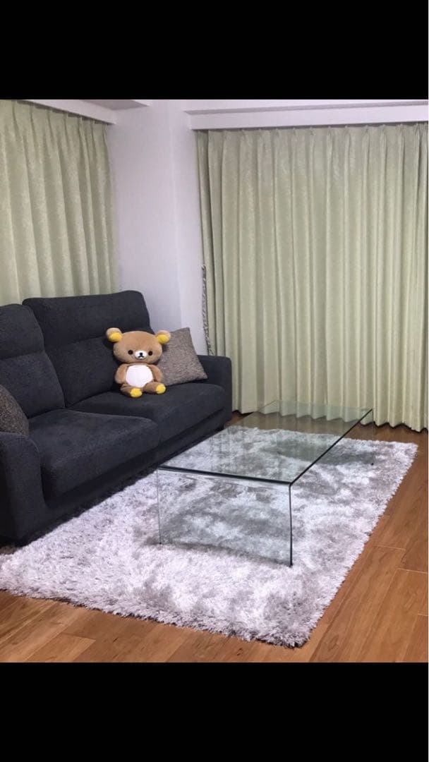 訳あり/キズ3点】Francfranc廃盤品☆ガラス製ロー テーブル120cm