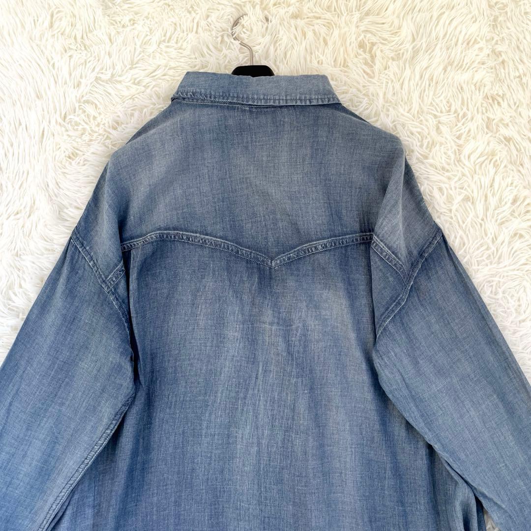ビアズリー 《FRIPIER》シフォンデニムシャツ　Fサイズ