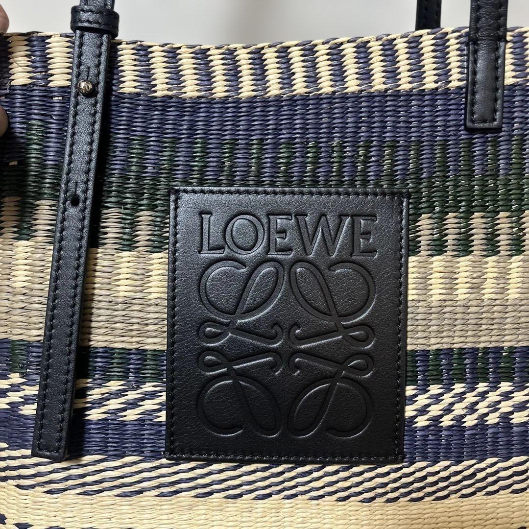 LOEWE カゴバック ネイビー 巾着付き - バッグ送料 無料 通販