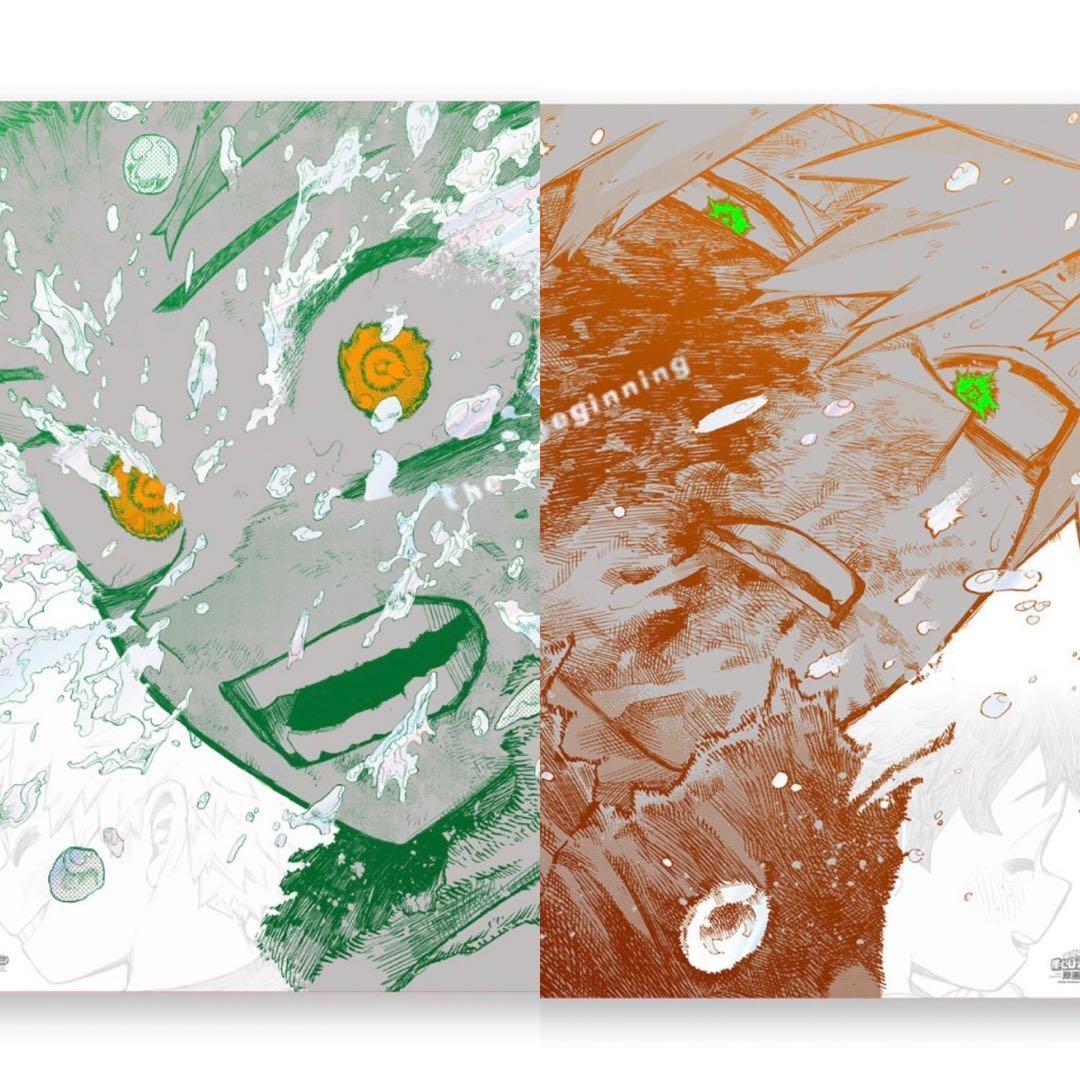 僕のヒーローアカデミア ヒロアカ原画展 ポスター 緑谷 デク 爆豪 原画展 僕のヒーローアカデミア 原画展 A2ポスターThe Beginning ヒロアカ原画