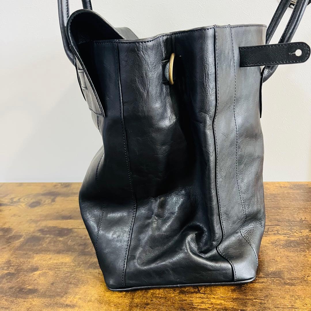 本革】オーダー品 フルレザーショルダーバック ブラック 一点もの