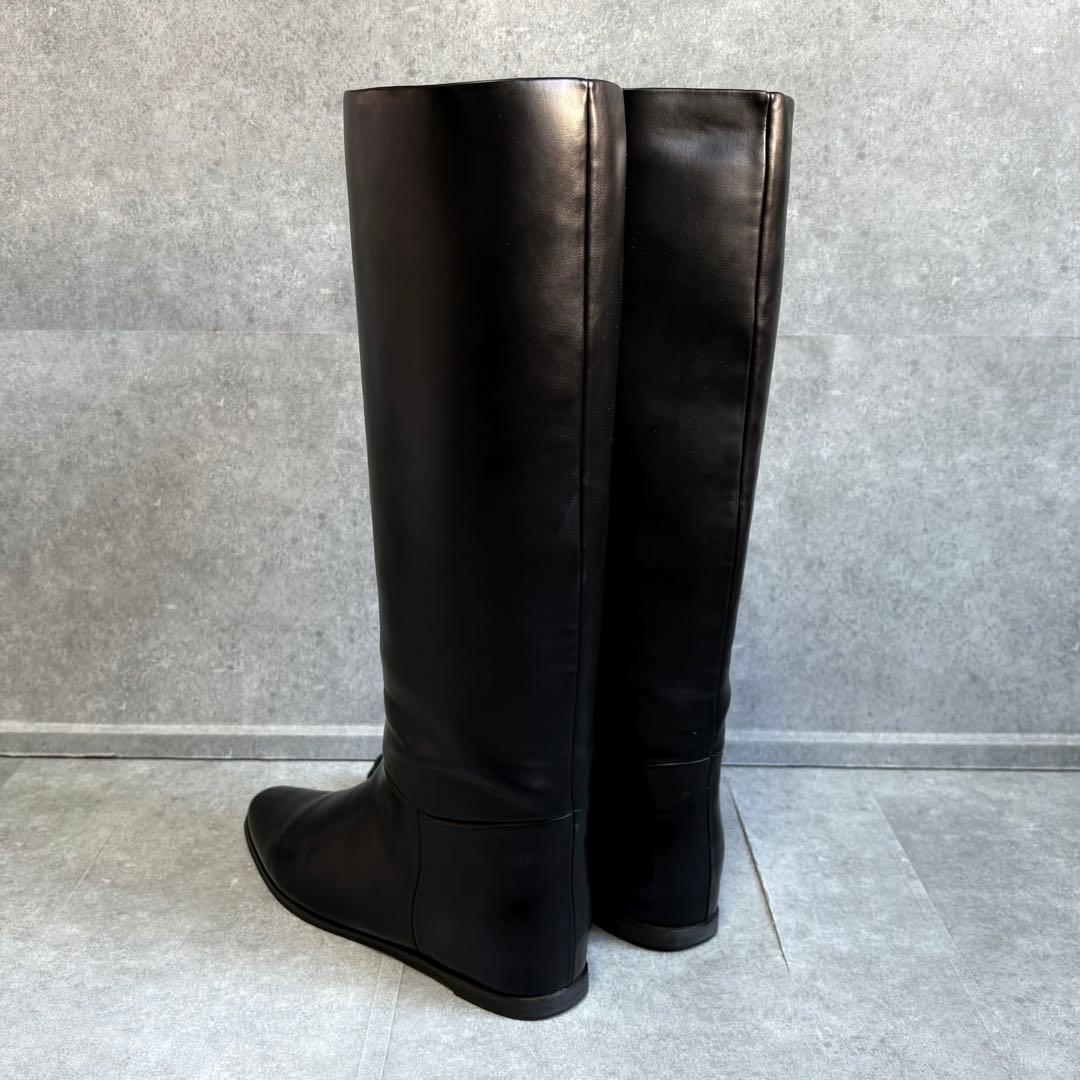 超美品】ルタロン ワイドシャフト ロングブーツ 24cm ブラック