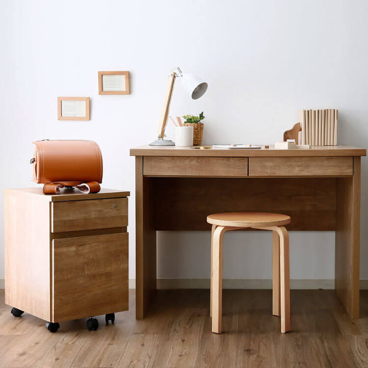 子供用学習机(ナチュラル/ブラウン)ワゴン・引き出し付き | 【公式