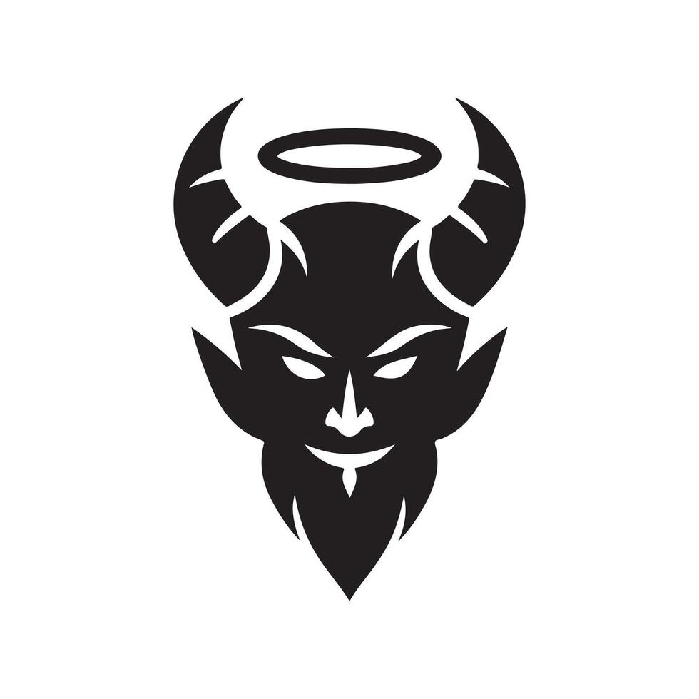Dark Devil Face With Horns Design 58304703 Vector Art at Vecteezy