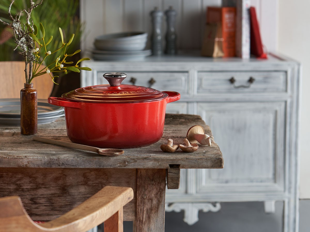 ルクルーゼ・ハート両手鍋20cm ストア ハート型ピンク両手鍋 LE