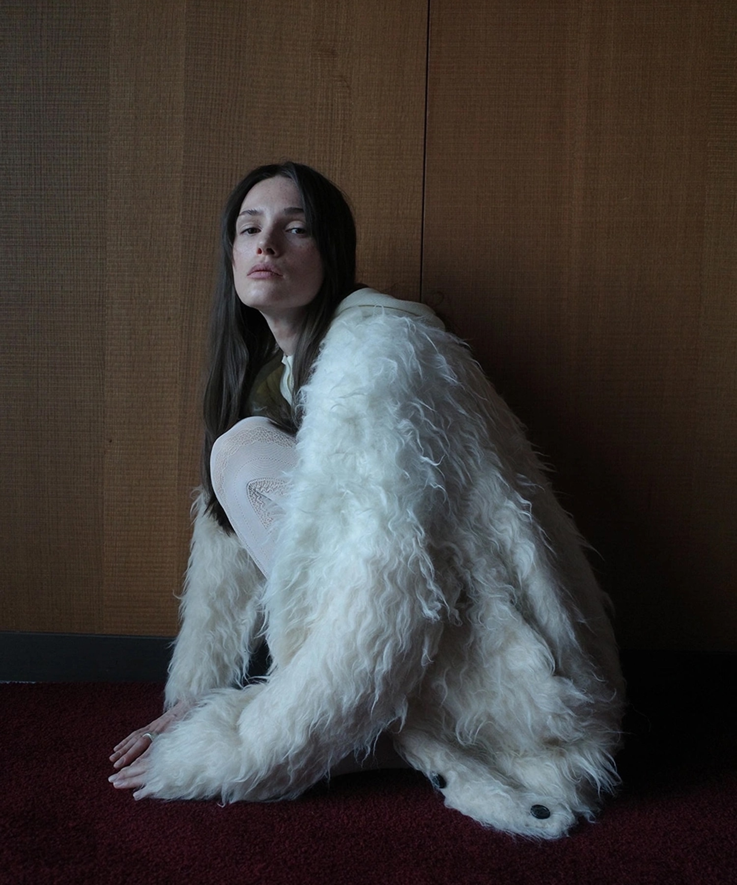 BI COLOR SHAGGY KNIT CARDIGAN(1 IVORY): CLANE: WOMENS｜ STUDIOUS